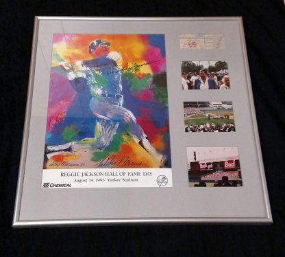 Autographed LeRoy Neiman's & Reggie Jackson & HOF Day at Yankee Stadium Fine Art Print - Image 3