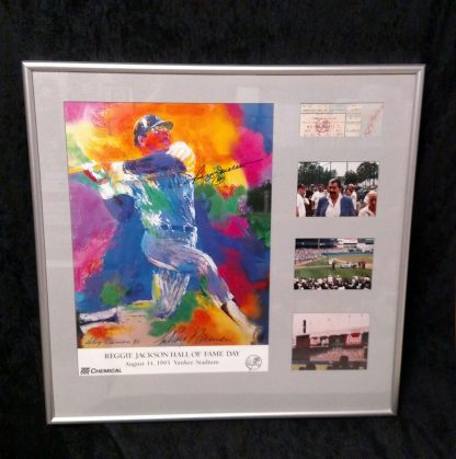 Autographed LeRoy Neiman's & Reggie Jackson & HOF Day at Yankee Stadium Fine Art Print