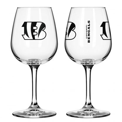 Cincinnati Bengals 12 oz. Wine Glass Set of 2