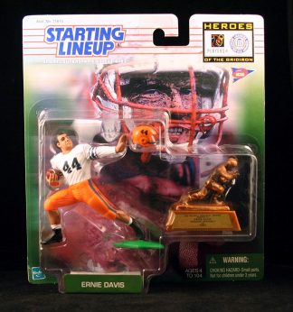 ERNIE DAVIS / SYRACUSE UNIVERSITY ORANGE * 1999 NCAA College Football Heroes of the Gridiron Starting Lineup Action Figure, Football Helmet & Miniature Heisman Memorial Trophy