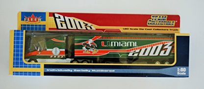 Fleer Collectibles 2003 COLLEGIATE Team Collectible 1:80 Scale Diecast Tractor Trailer UNIVERSITY OF MIAMI HURRICANES