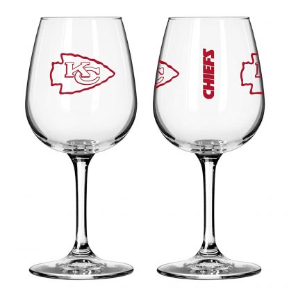Kansas City Chiefs 12 oz. Wine Glass Set of 2