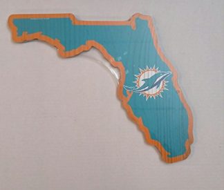 Miami Dolphins NFL Licensed Wooden Indoor State Shape Sign