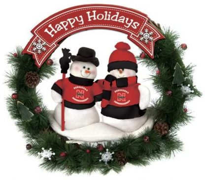 Snowman-Christmas-Wreath-NCAA-Team-Nebraska