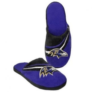 NFL Baltimore Ravens Slip on Slippers Big Logo Stripe X-Large (13-14) 1 pair
