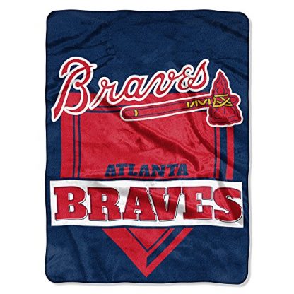 The Northwest Company MLB Atlanta Braves Royal Plush Raschel Throw, One Size, Multicolor