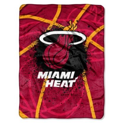 Miami Heat Shadow Play Royal Plush Raschel Throw Blanket 60x80