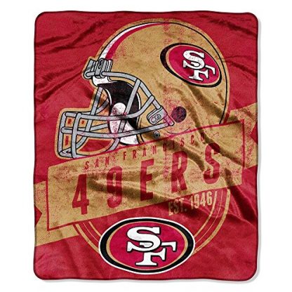 San Francisco 49ers Grand Stand Plush Raschel Throw Blanket 50x60
