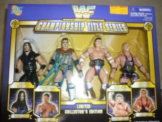WWF Championship Title Series Limited Collector's Edition: Undertaker, Rocky Maivia, British Bulldog, & Owen Hart By Jakks Pacific